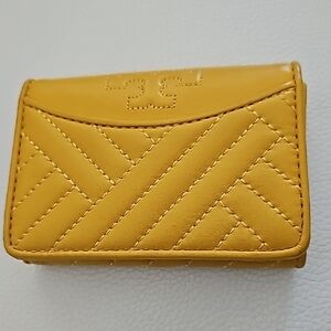 Tory Burch Yellow Quilted Wallet